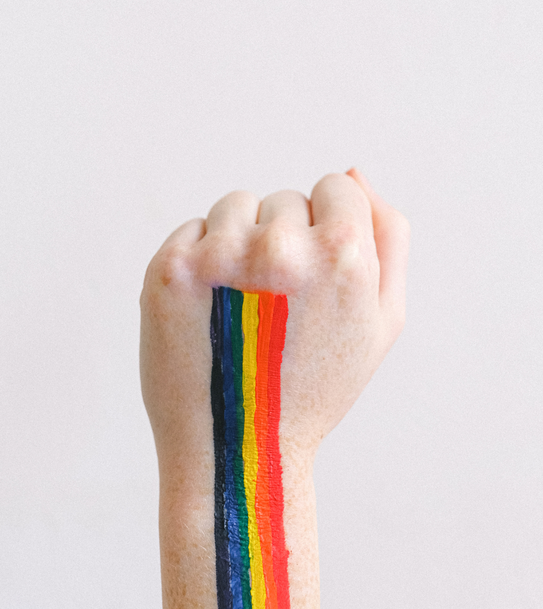 Colorful Gay Fist with Pride Body Paint LGBT Motivation Instagram Story