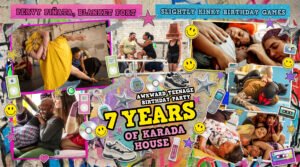 Collage poster celebrating Karada House seventh anniversary